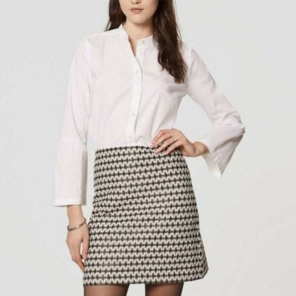 Loft Outlet Metallic Jacquard Mini Skirt